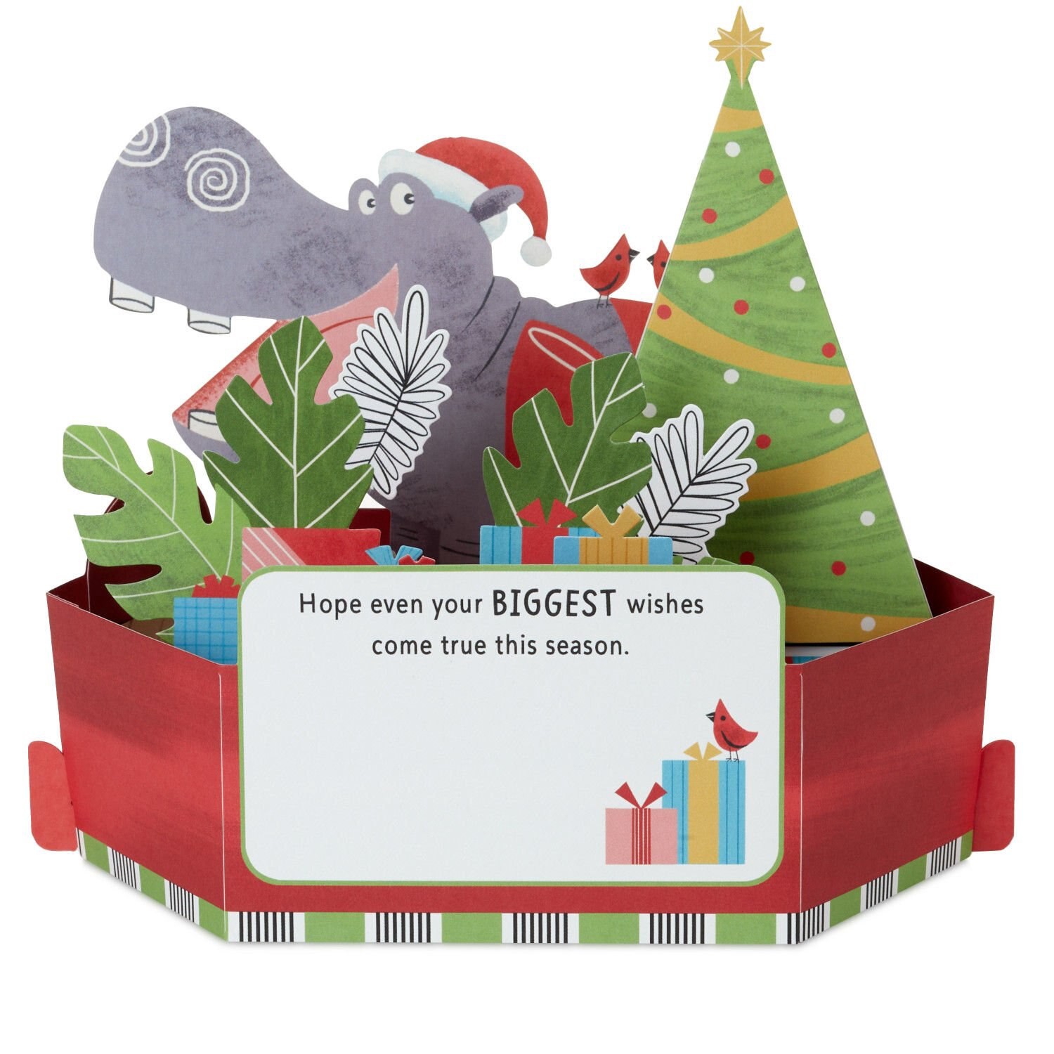 slide 2 of 6, Hallmark Paper Wonder Musical Pop-Up Holiday Card With Light (I Want A Hippopotamus For Christmas) #3, 1 ct