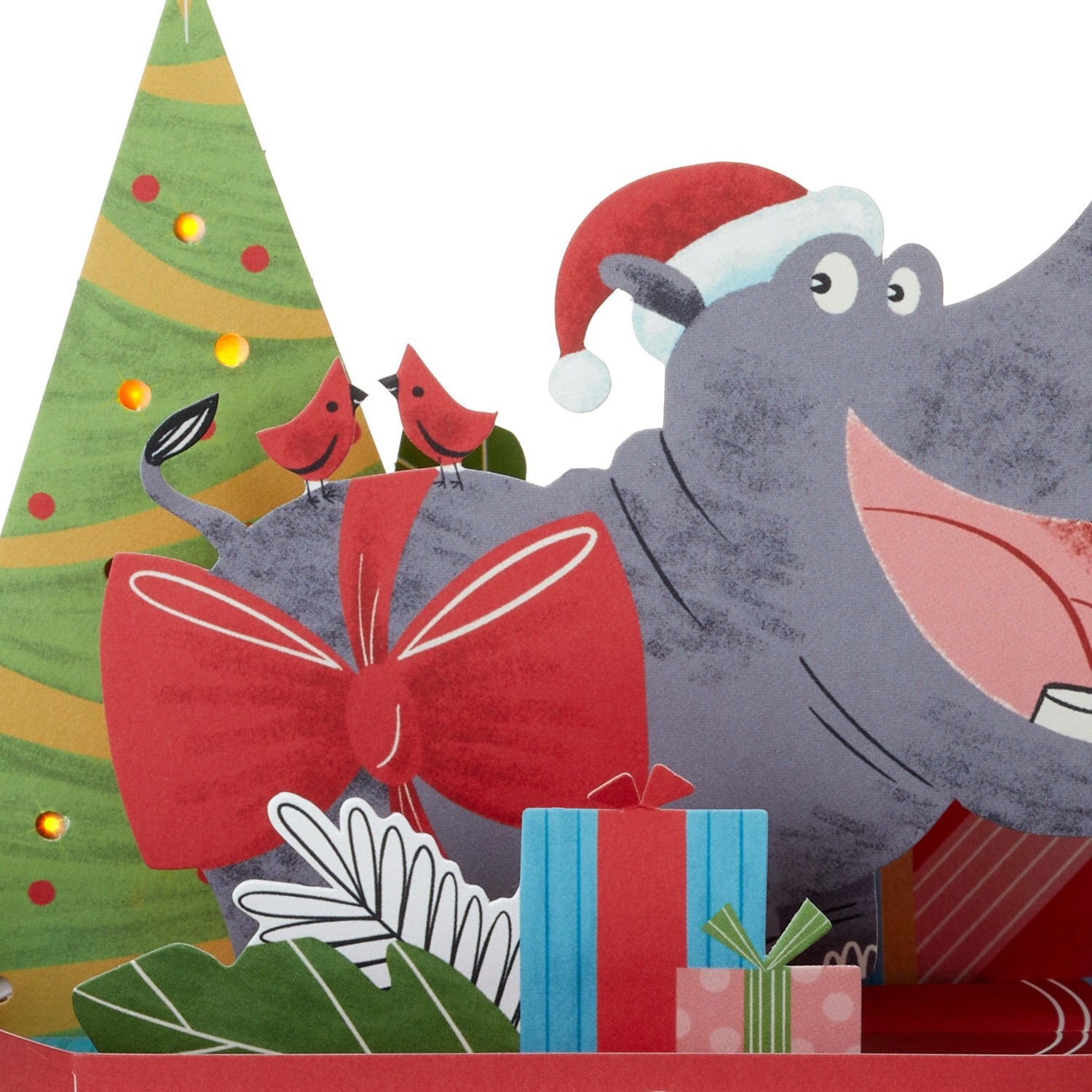 slide 4 of 6, Hallmark Paper Wonder Musical Pop-Up Holiday Card With Light (I Want A Hippopotamus For Christmas) #3, 1 ct