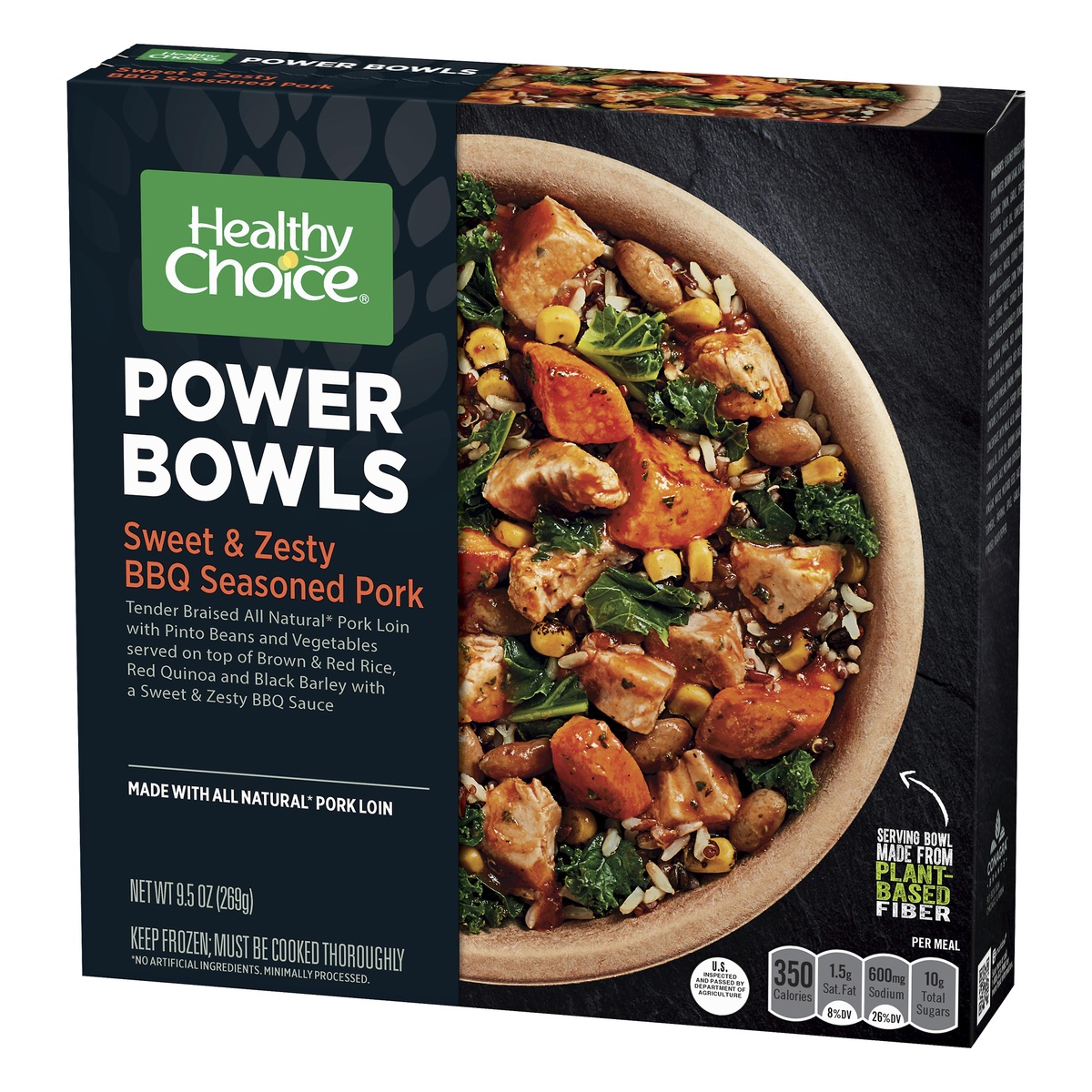 slide 2 of 8, Healthy Choice Sweet & Zesty BBQ Seasoned Pork Power Bowl, 9.5 oz