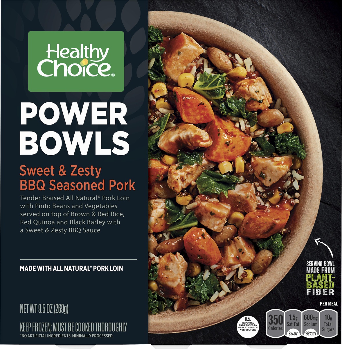 slide 7 of 8, Healthy Choice Sweet & Zesty BBQ Seasoned Pork Power Bowl, 9.5 oz