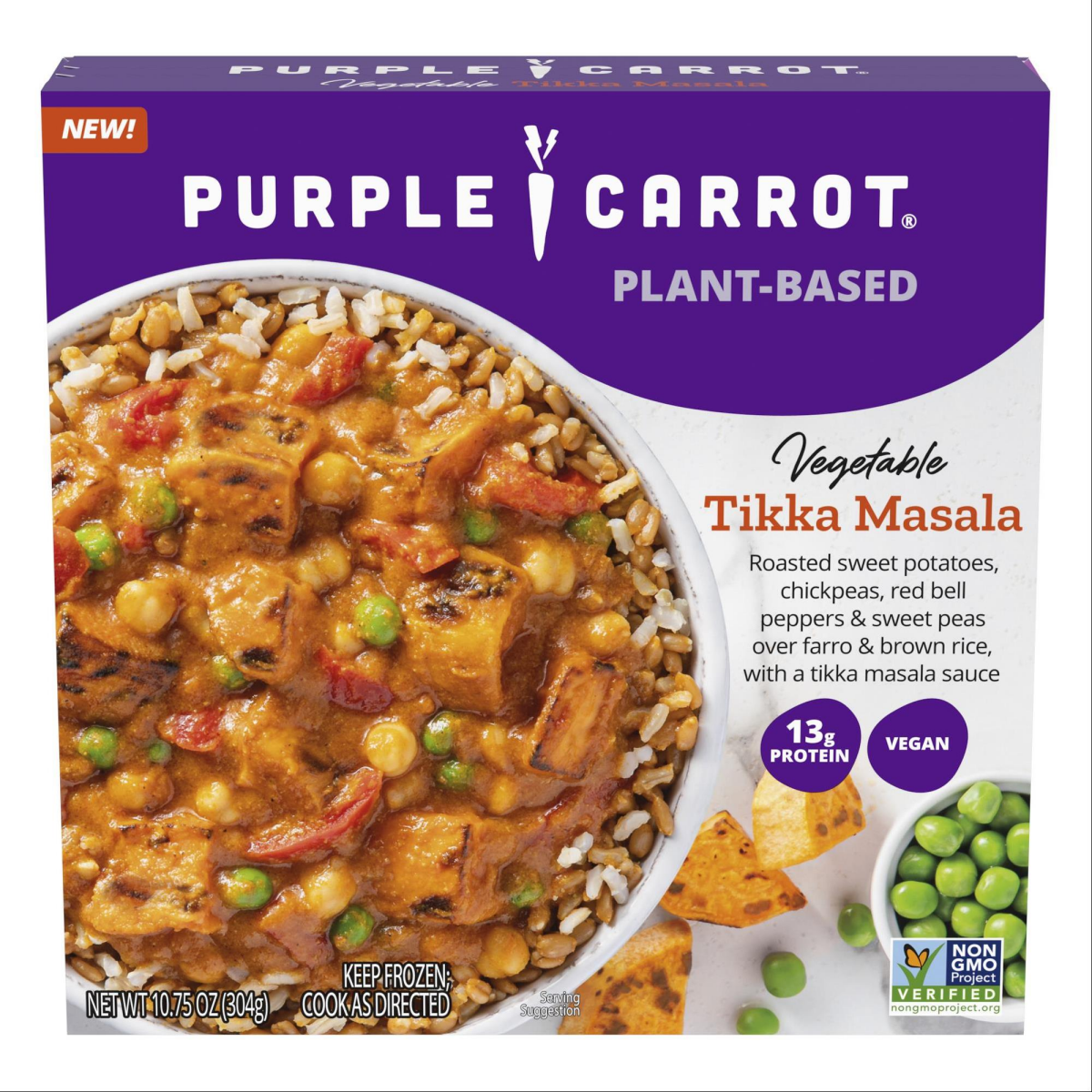 slide 1 of 4, Purple Carrot Vegetable Tikka Masala, Plant-Based Frozen Meal, 10.75 oz., 10.75 oz