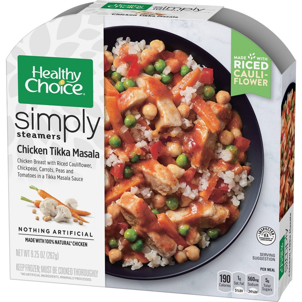slide 2 of 3, Healthy Choice Simply Steamers Frozen Chicken Masala with Riced Cauliflower, 9.25 oz