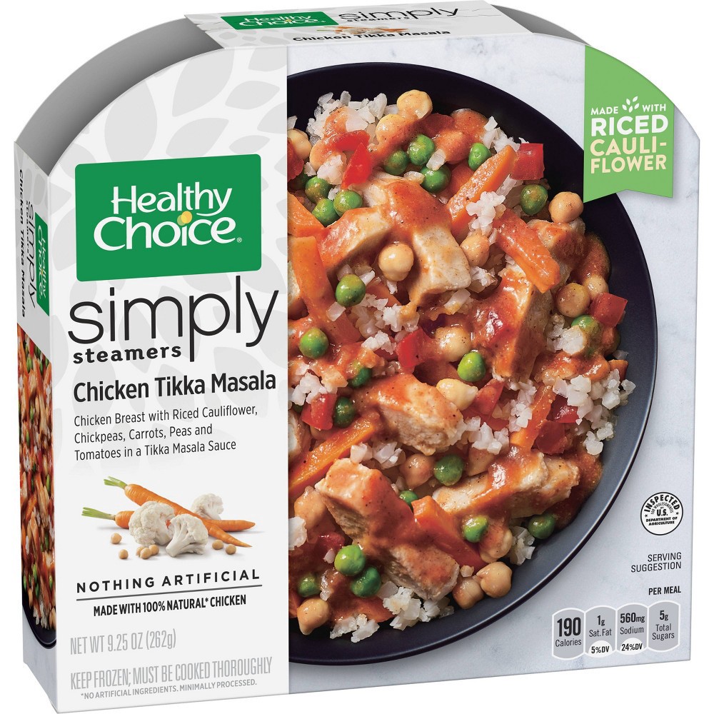 slide 3 of 3, Healthy Choice Simply Steamers Frozen Chicken Masala with Riced Cauliflower, 9.25 oz