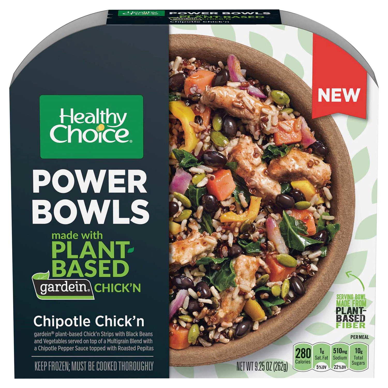 slide 1 of 1, Healthy Choice Power Bowls Meatless Chipotle Chick'n 9.25 oz, 9.25 oz