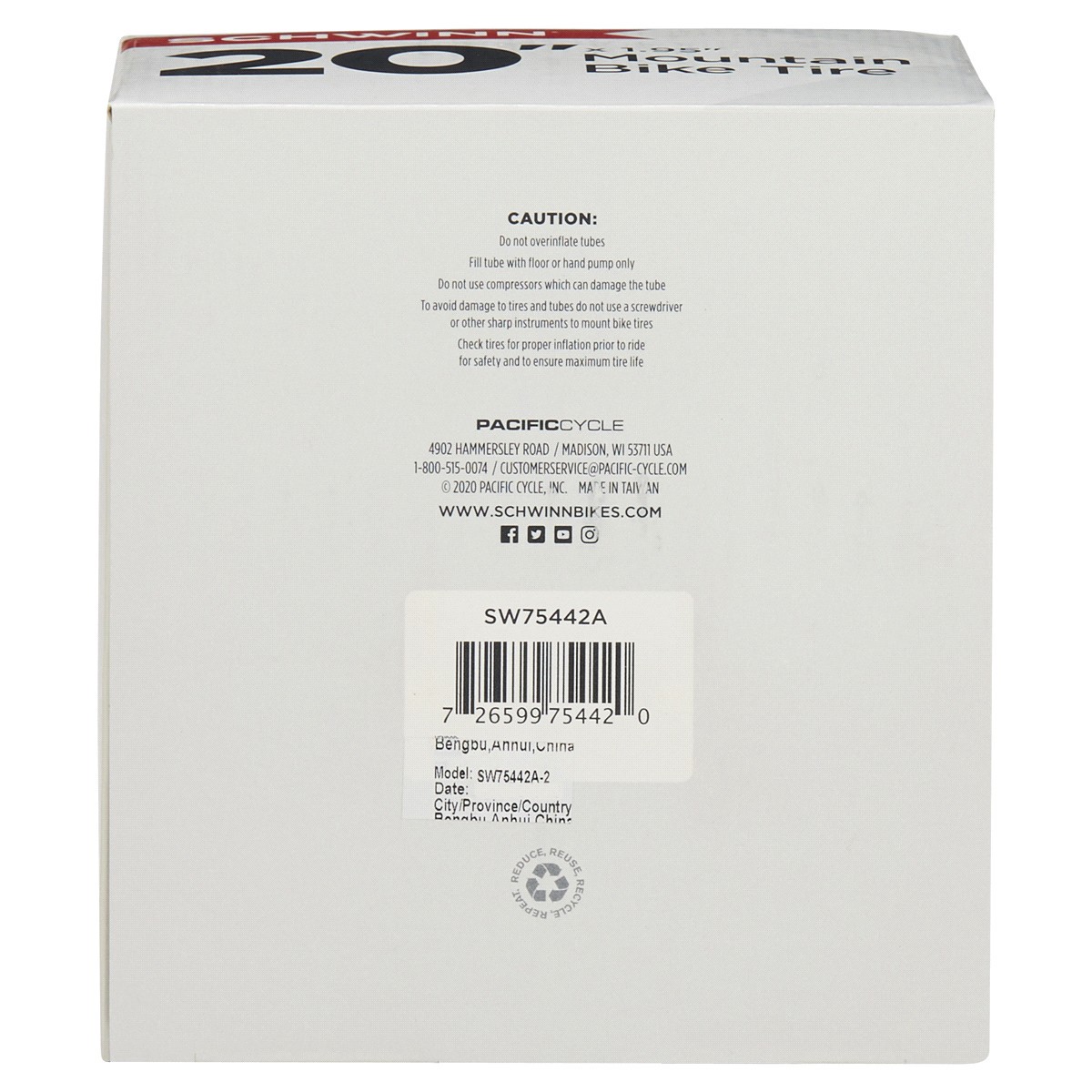 slide 2 of 2, Schwinn 20-inch Mountain Tire, 20 in