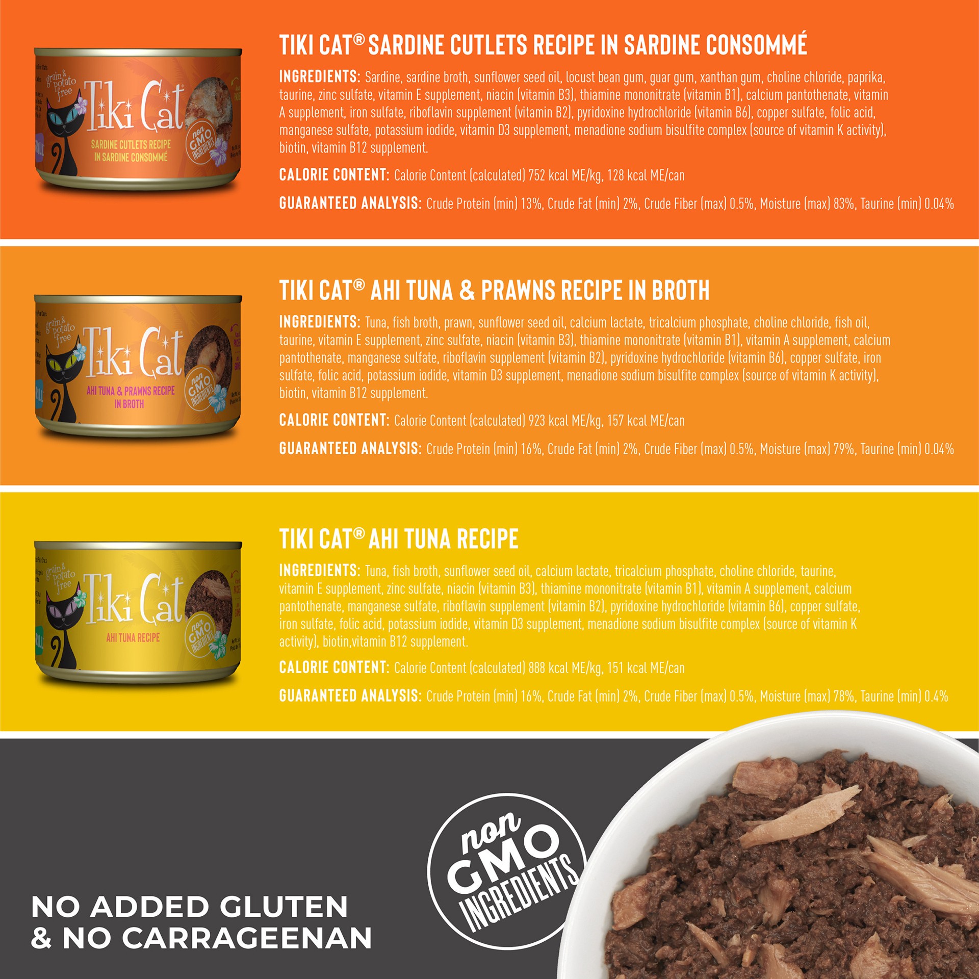 slide 7 of 7, Tiki Cat Grill Wet Cat Food, Variety Pack, 6 oz. Can (8 Count), 48 oz