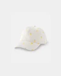 Carter's Girls Lemon Baseball Hat - White - Size 4-7