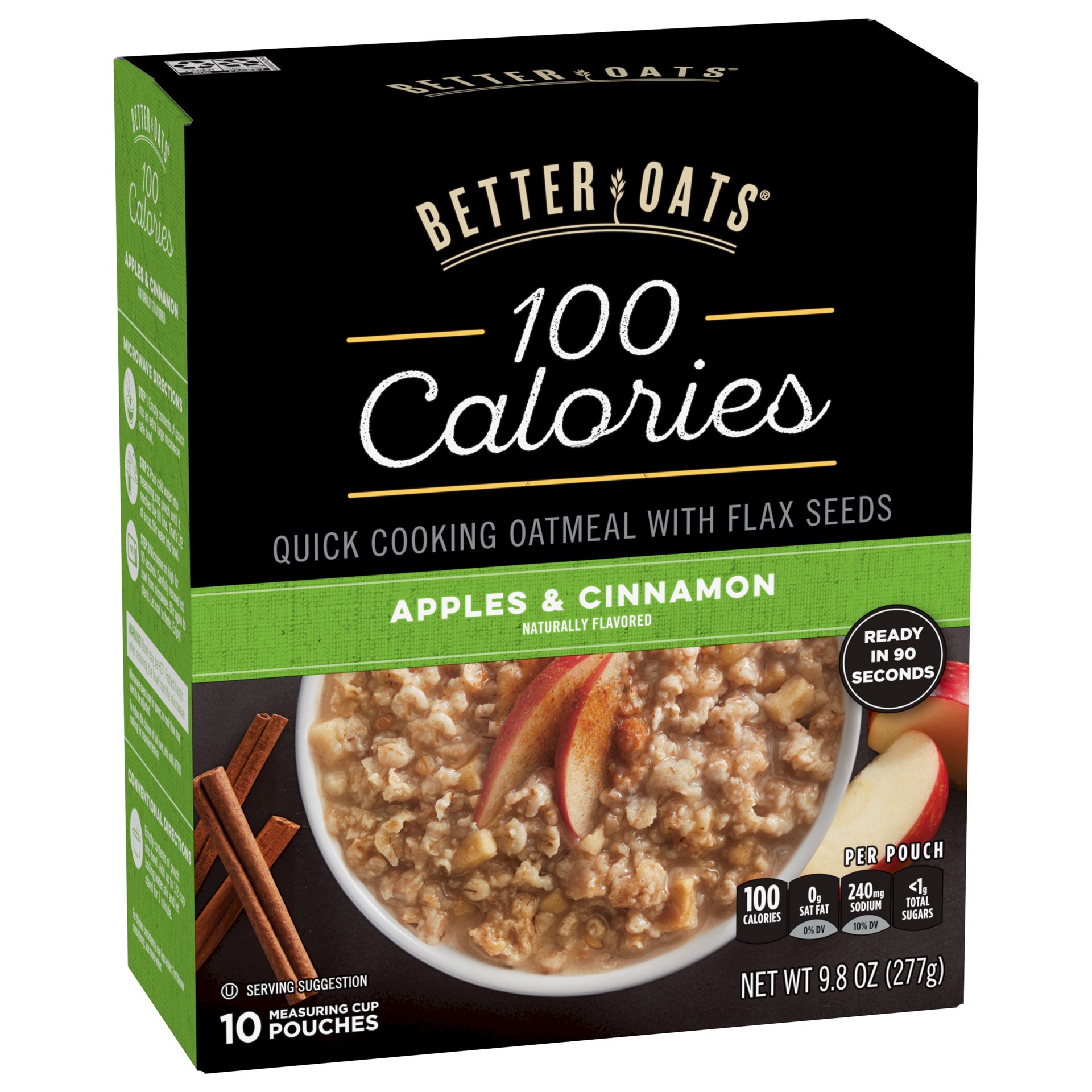 slide 2 of 5, Better Oats 100-Calorie Apple Cinnamon Hot Cereal, 10 ct; 9.8 oz