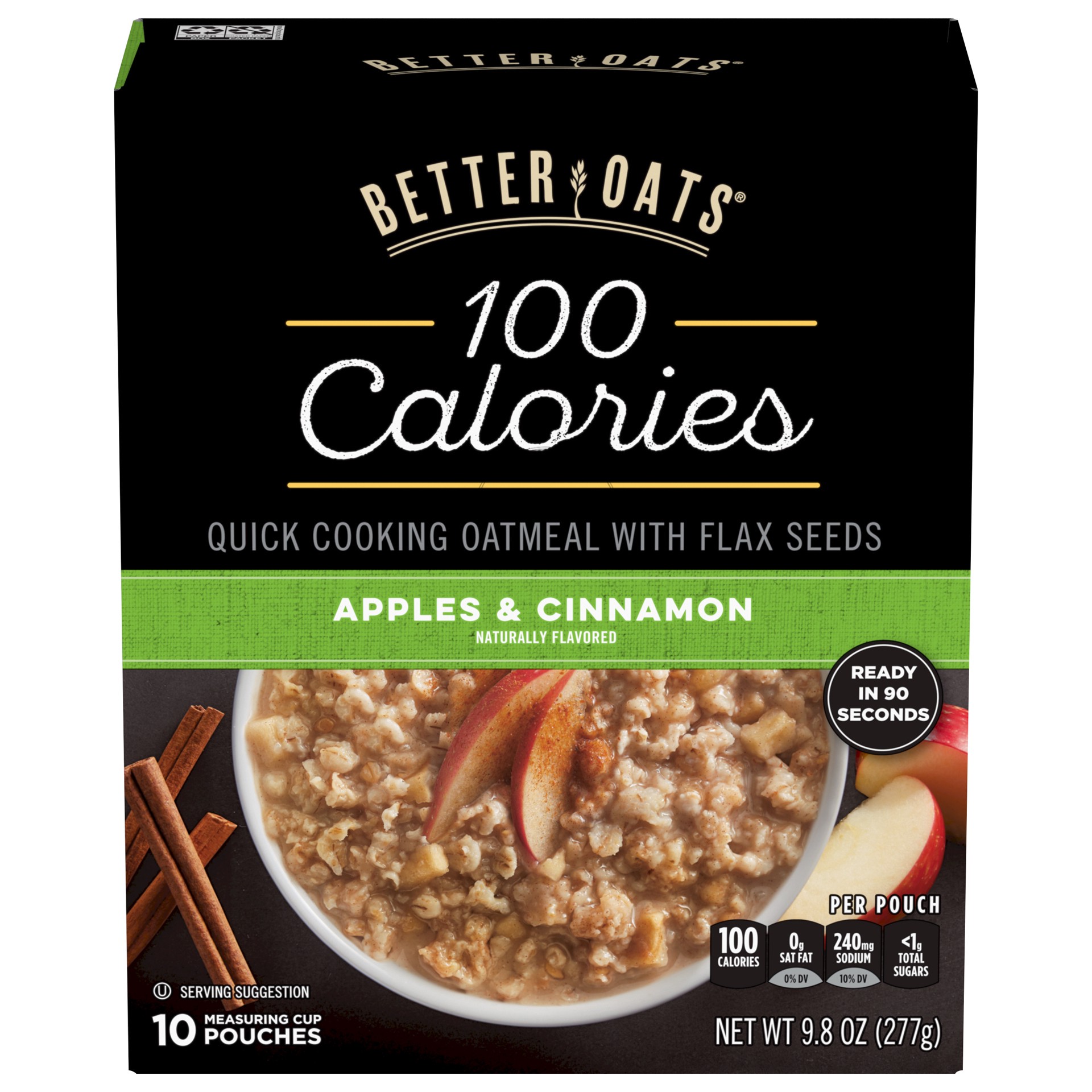 slide 5 of 5, Better Oats 100-Calorie Apple Cinnamon Hot Cereal, 10 ct; 9.8 oz