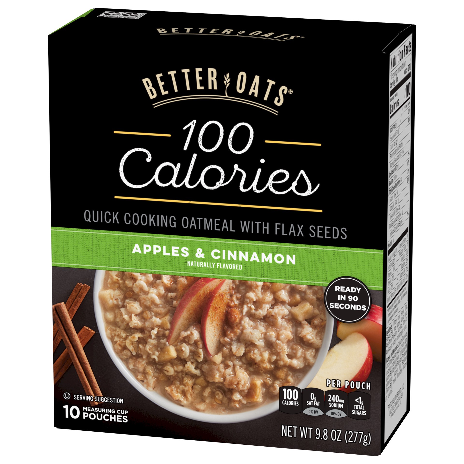 slide 3 of 5, Better Oats 100-Calorie Apple Cinnamon Hot Cereal, 10 ct; 9.8 oz