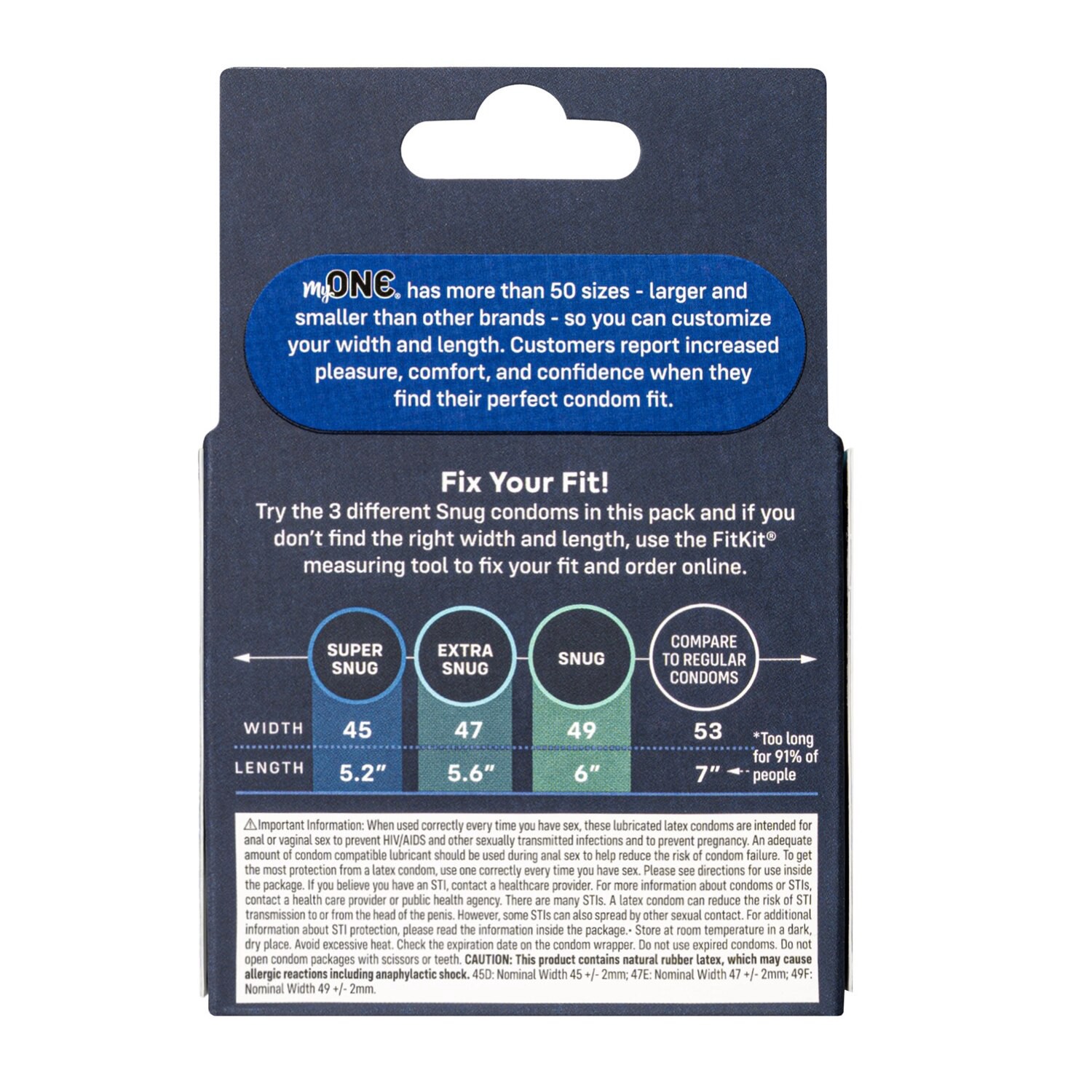 slide 3 of 3, Myone Custom Fit, Snug Condom Sampler, 3 Ct, 1 ct