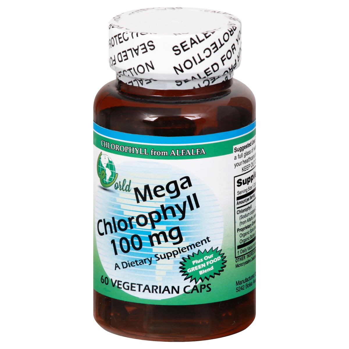World Organic Mega Chlorophyll 100 mg Capsules 60 ct Shipt
