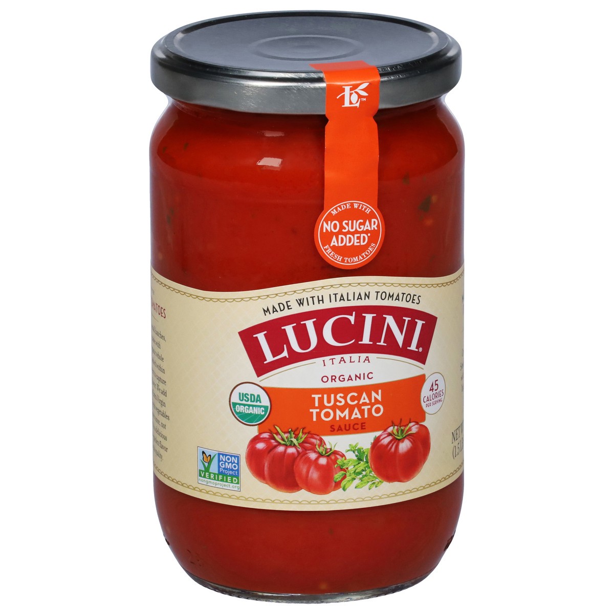 slide 2 of 9, Lucini Italia Organic Tuscan Tomato Sauce 24 oz, 25.5 oz