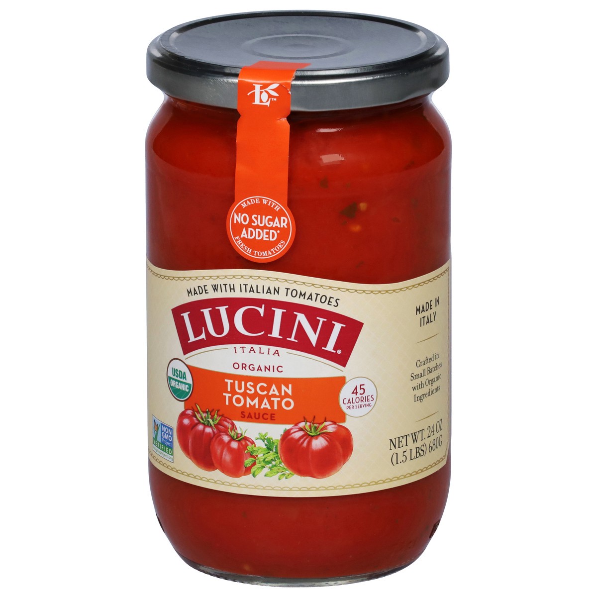 slide 3 of 9, Lucini Italia Organic Tuscan Tomato Sauce 24 oz, 25.5 oz