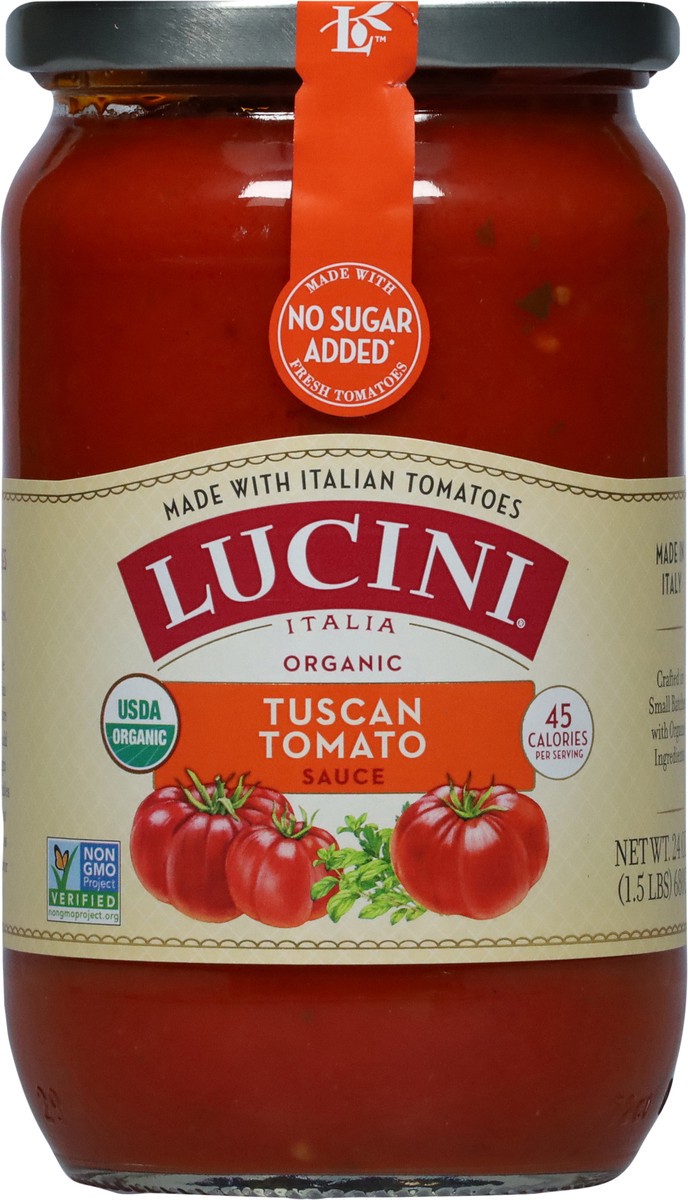 slide 6 of 9, Lucini Italia Organic Tuscan Tomato Sauce 24 oz, 25.5 oz