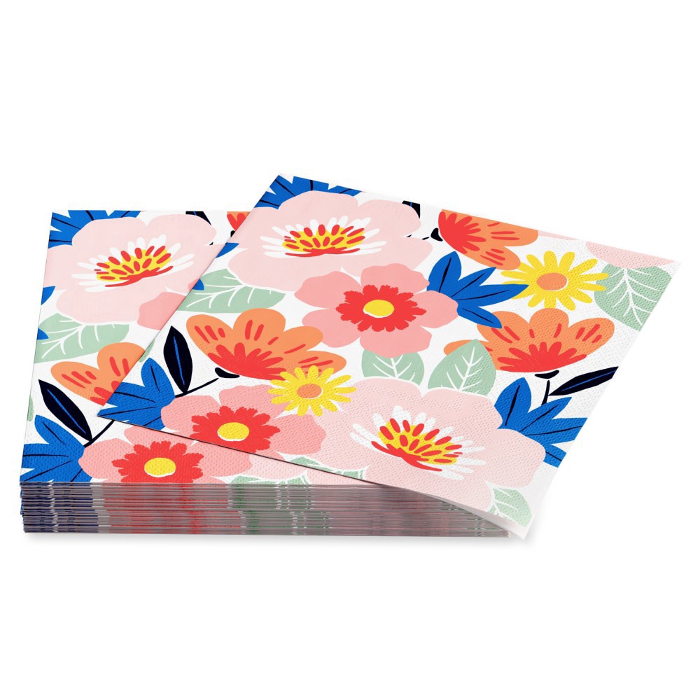 slide 2 of 3, American Greetings Lunch Napkins Colorful Flowers, 20 ct