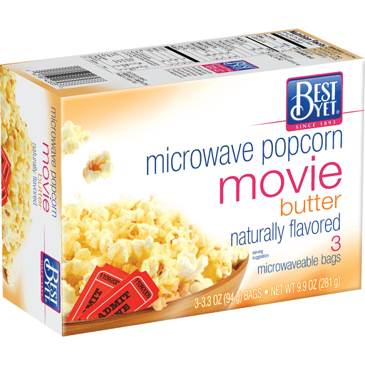 slide 1 of 1, Best Yet Microwave Extra Butter Popcorn - 9.9 oz, 9.9 oz