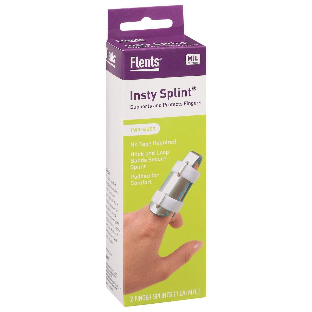 slide 7 of 9, Flents Insty Splint Two Sided Finger Splints M/L Combo 2 ea, 2 ct