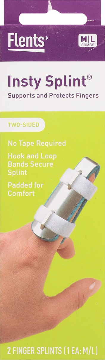 slide 5 of 9, Flents Insty Splint Two Sided Finger Splints M/L Combo 2 ea, 2 ct