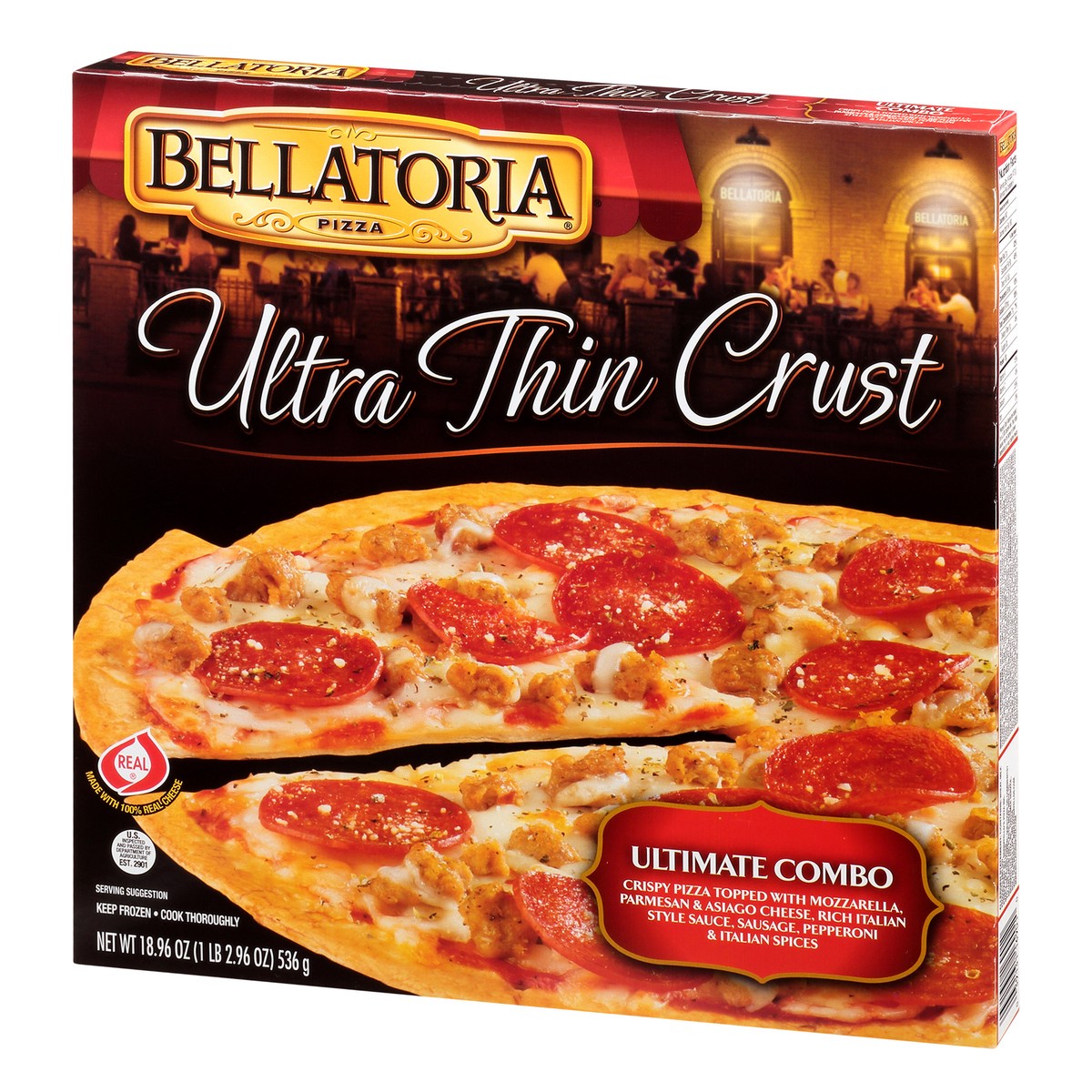 slide 3 of 9, Bellatoria Ultra Thin Crust Ultimate Combo Pizza 18.96 oz, 18.96 oz