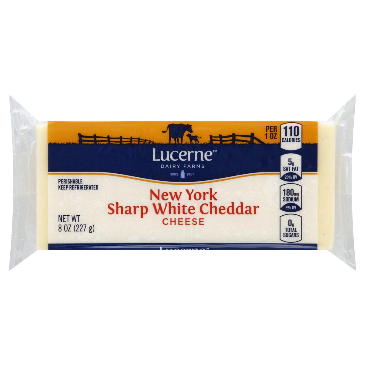 slide 2 of 6, Lucerne Dairy Farms Lucerne Cheese Chunk Cheddar White New York Sharp - 8 Oz, 8 oz