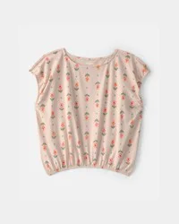 Oshkosh Girls Floral Short-Sleeve Top - Tan - Size 8