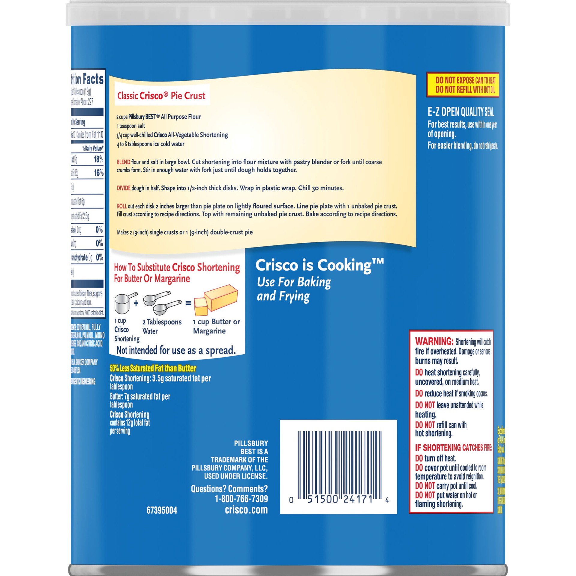 slide 4 of 5, Crisco All-Vegetable Shortening 6 lb, 6 lb