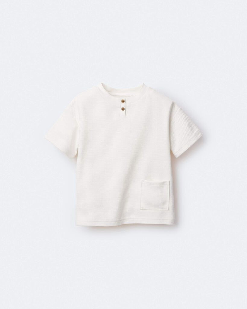 slide 5 of 7, Otteravenue Toddler Boy Short-Sleeve Pocket Henley Tee - Cream Cream 3T, 1 ct