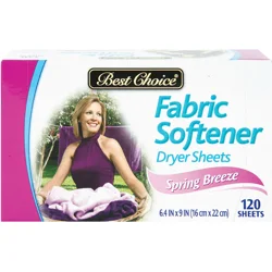 Best Choice Fabric Softener Sheets, Spring Breeze