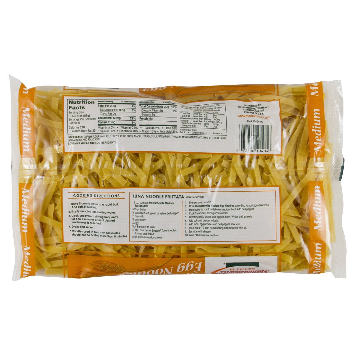 slide 2 of 2, Manischewitz Medium Egg Noodles, 12 oz