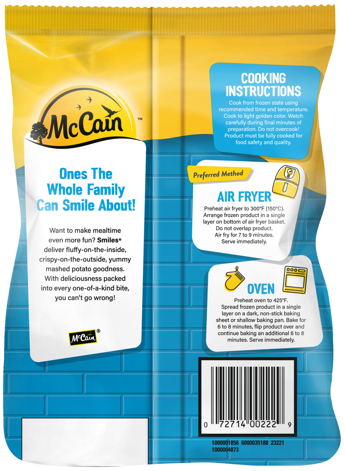 slide 4 of 5, McCain Smiles Mashed Potato Shapes, 22 oz (Frozen Potatoes), 22 oz