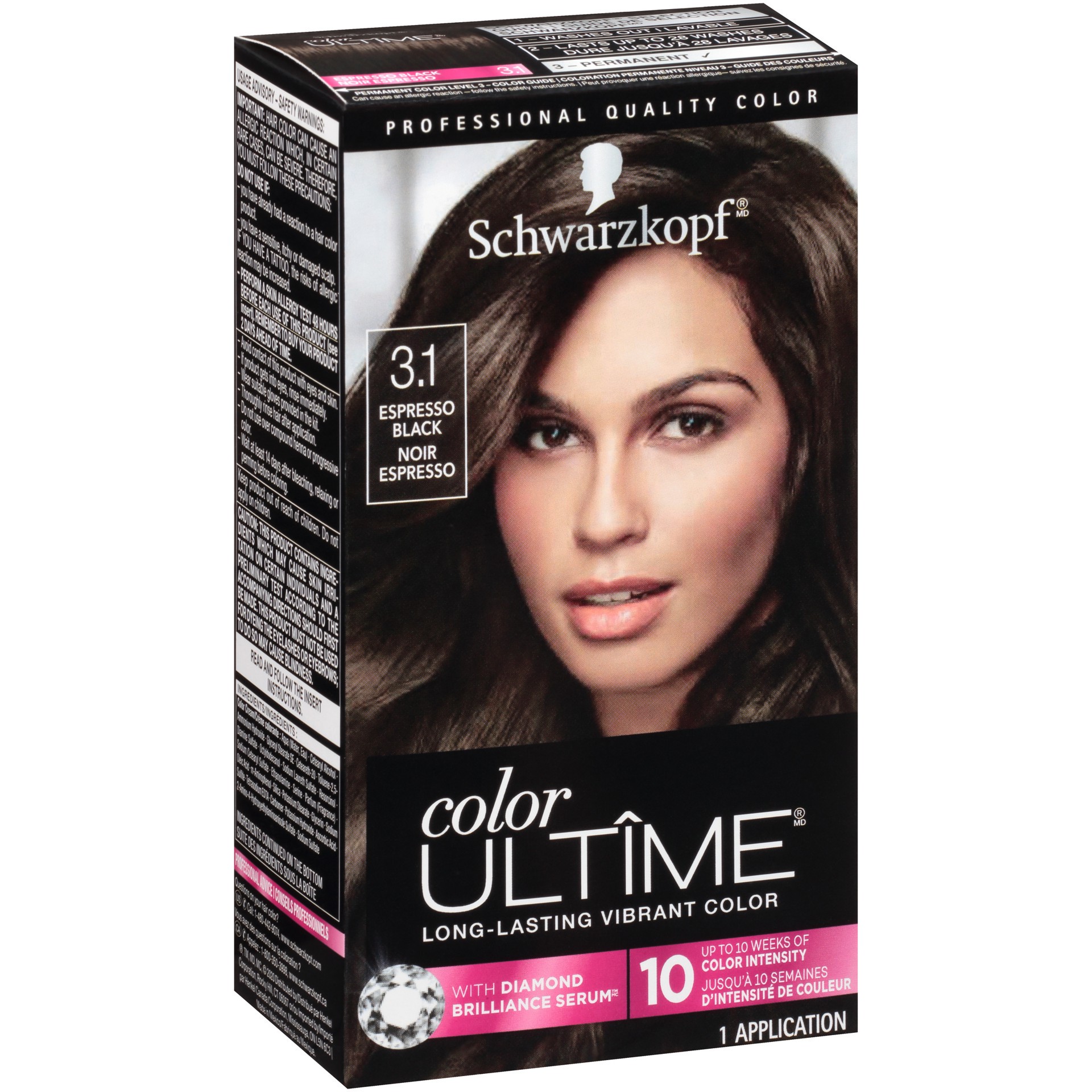 slide 1 of 5, Schwarzkopf Color Ultime Permanent Hair Color Cream, 3.1 Espresso Black, 5.70 fl oz