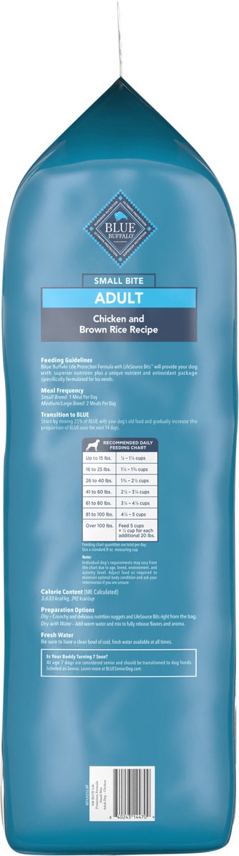 slide 10 of 13, Blue Buffalo Life Protection Formula Adult Small Bite Dry Dog Food, Helps Build and Maintain Strong Muscles, Made with Natural Ingredients, Chicken & Brown Rice Recipe, 34-lb Bag, 34 lb