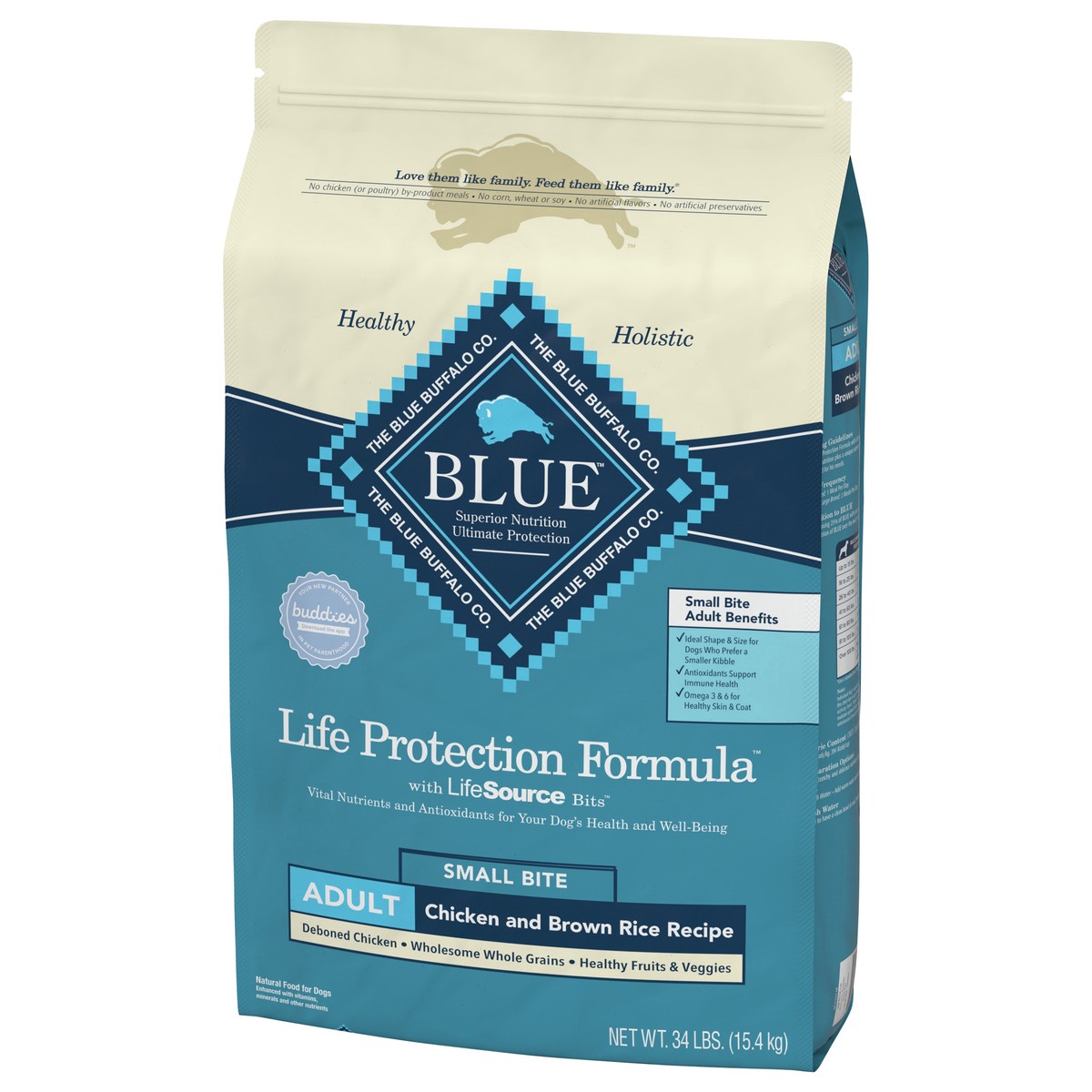slide 7 of 13, Blue Buffalo Life Protection Formula Adult Small Bite Dry Dog Food, Helps Build and Maintain Strong Muscles, Made with Natural Ingredients, Chicken & Brown Rice Recipe, 34-lb Bag, 34 lb