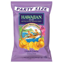 Hawaiian 13 oz Hawaiian Brand Sweet Maui Onion Kettle Style Potato Chips