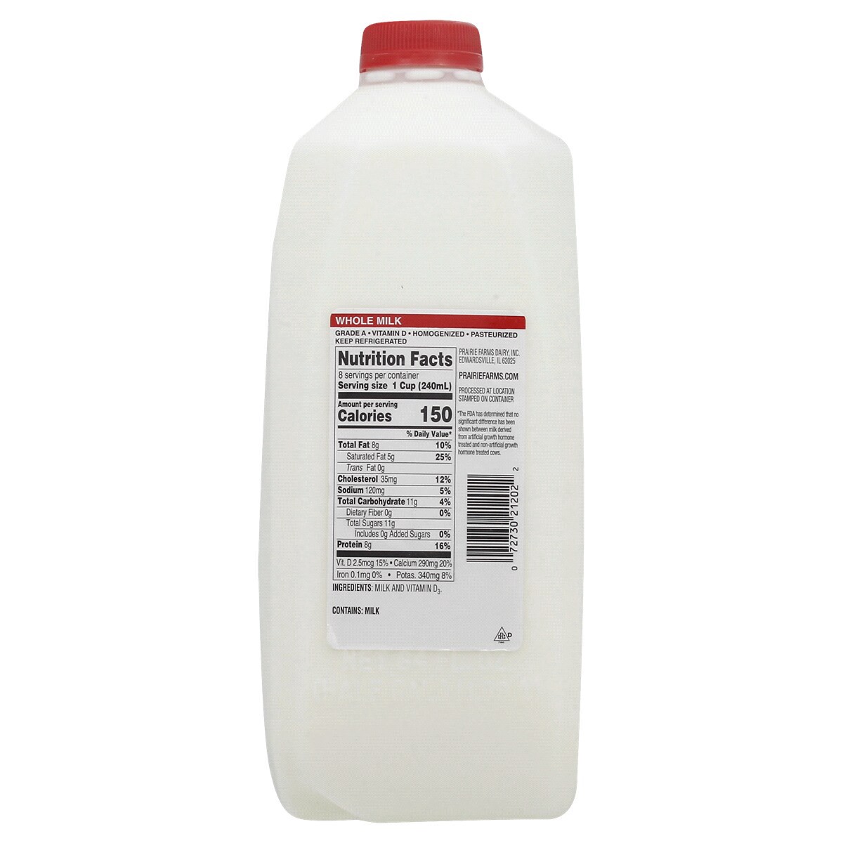 slide 2 of 2, Prairie Farms Vitamin D Whole Milk - 0.5 gal, 1/2 gal