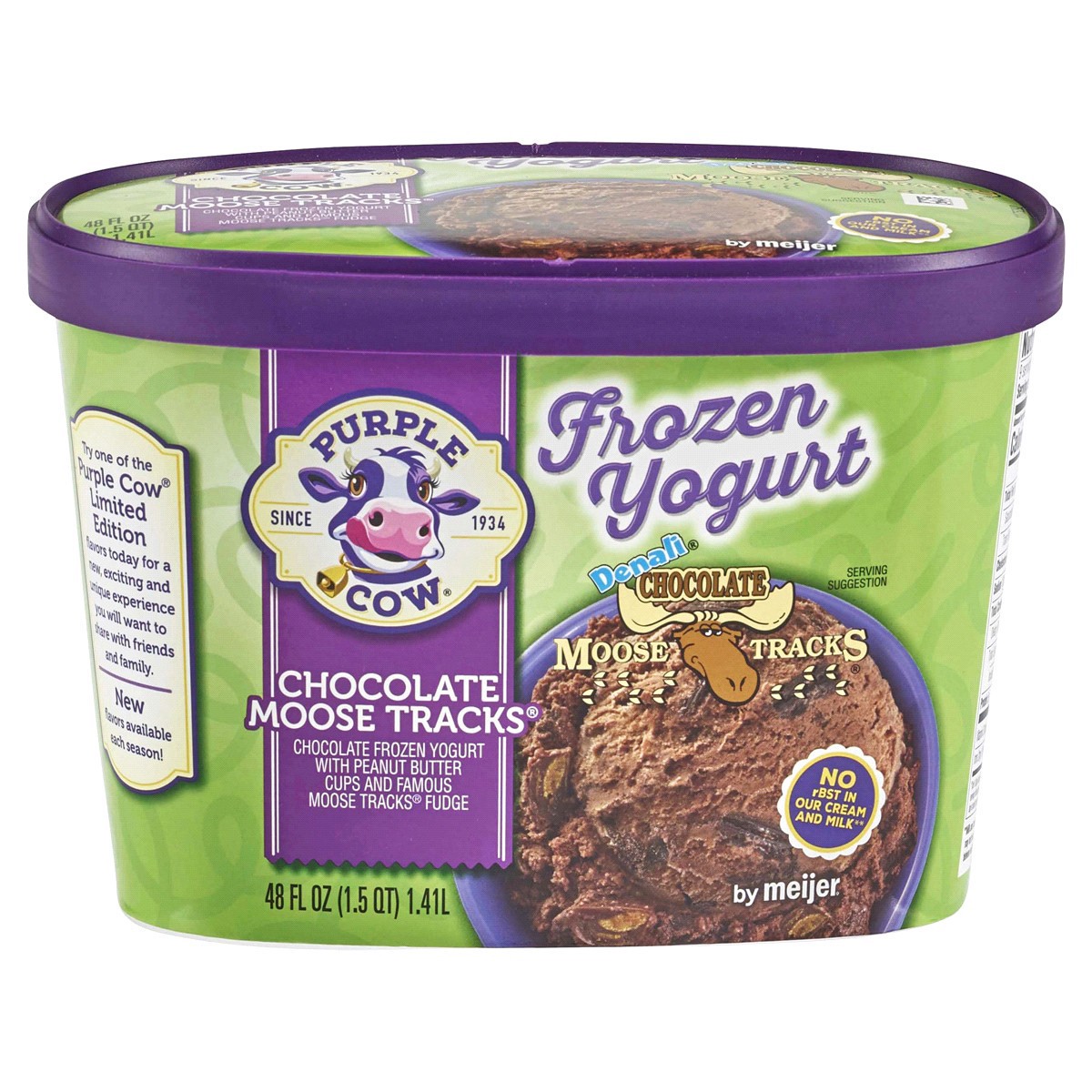 slide 1 of 9, Purple Cow Chocolate Moose Tracks Frozen Yogurt, 1.5 qt