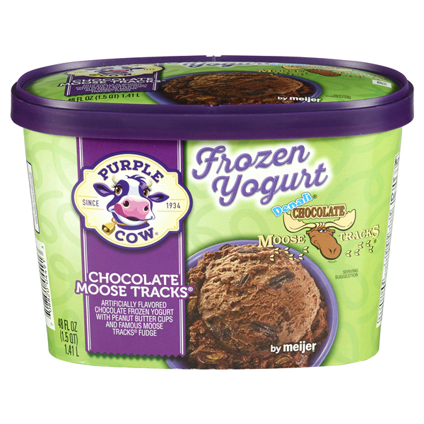 Purple Cow Chocolate Denali Chocolate Moose Tracks Frozen Yogurt 48 Oz