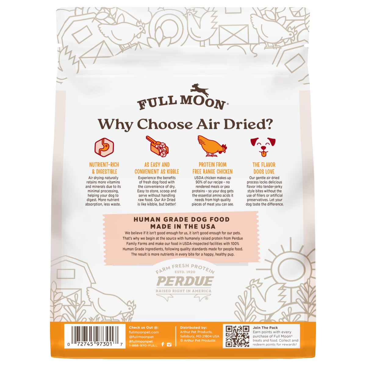 slide 2 of 2, Full Moon Pure Protein Air Dried Free Range Chicken Recipe Dog Food 1 lb, 1 lb