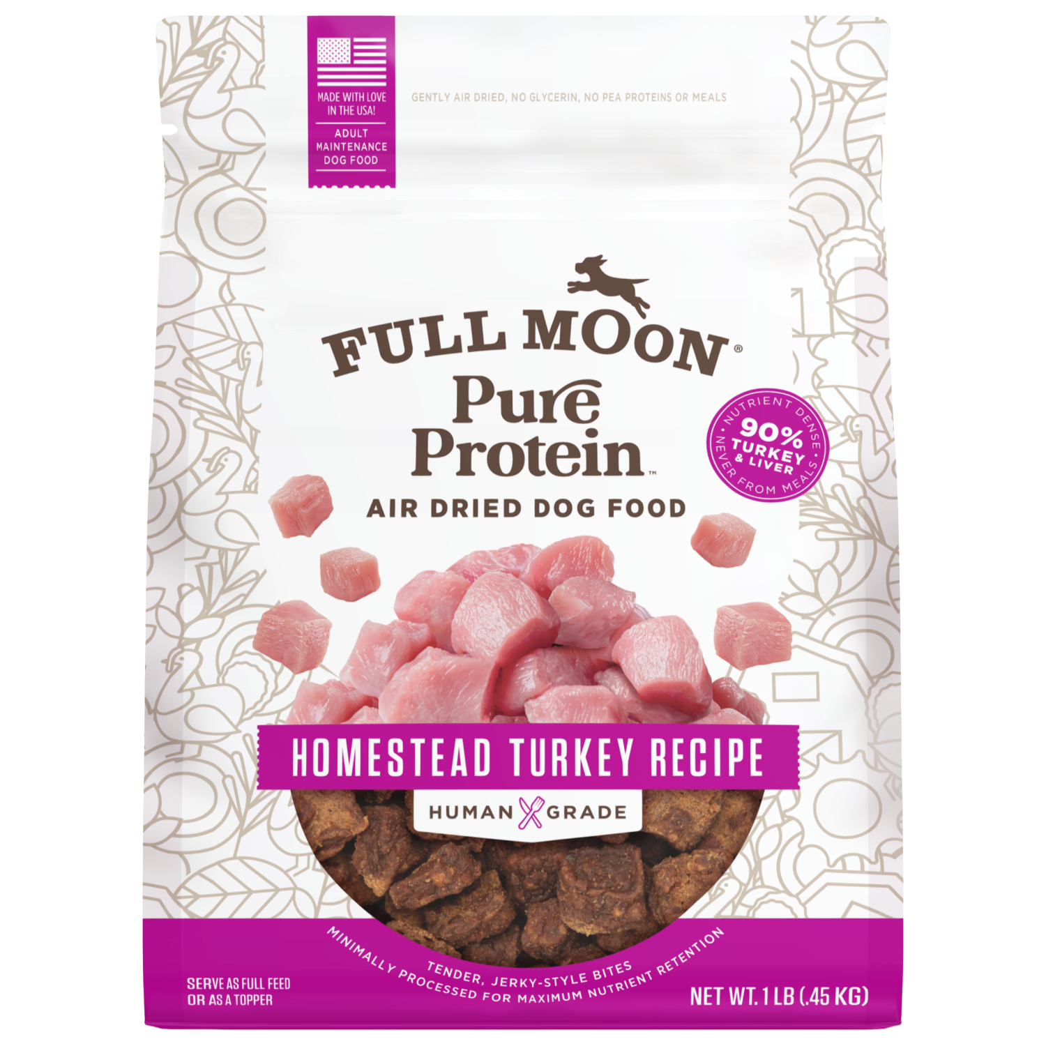 slide 1 of 2, Full Moon Air Dried Turkey Dog Food 16 Oz., 16 oz
