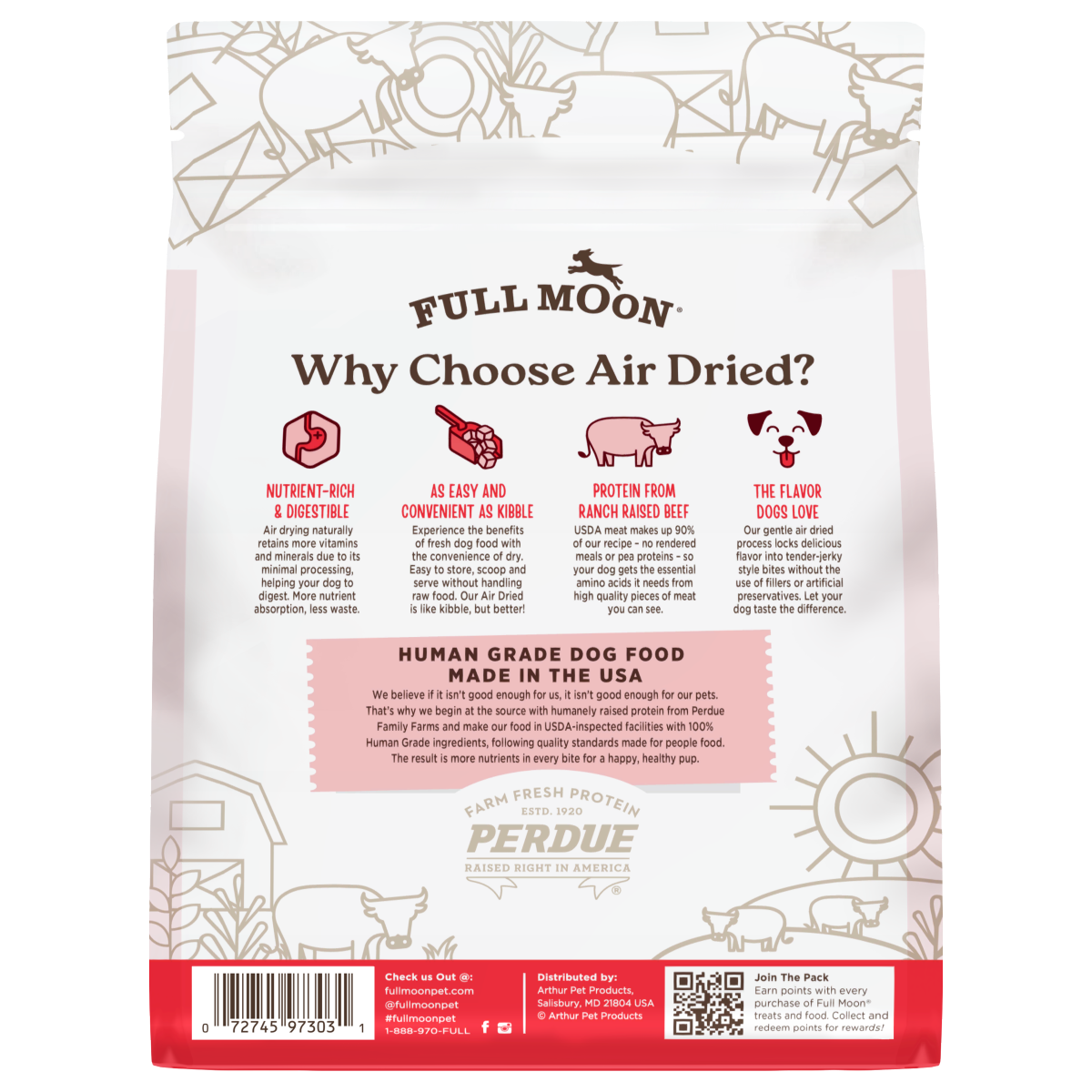 slide 2 of 2, Full Moon Air-Dried Pure Protein Beef Flavor Dry Dog Food - 1lb, 1 lb
