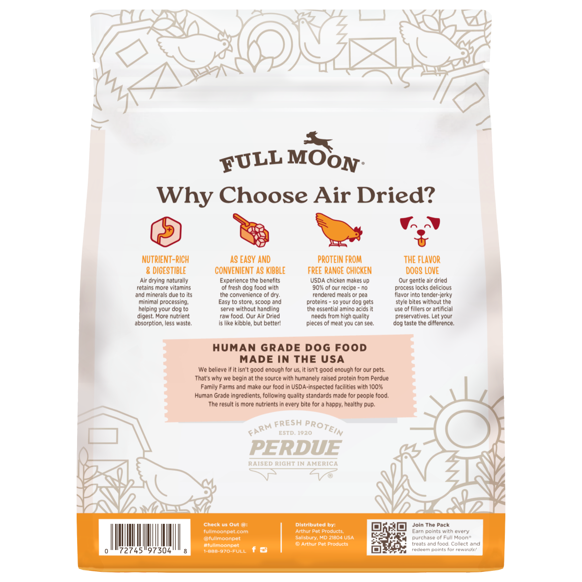 slide 2 of 2, Full Moon Pure Protein Air Dried Free Range Chicken Recipe Dog Food 2 lb, 2 lb