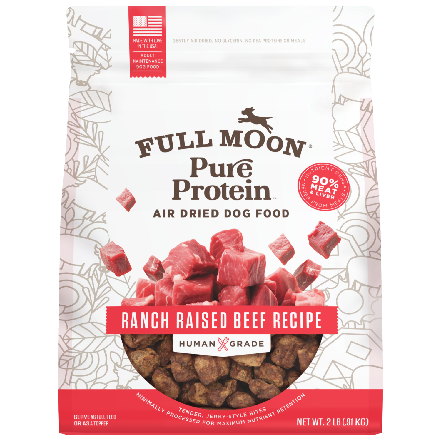 slide 1 of 2, Full Moon Air Dried Beef Dog Food 32 Oz., 32 oz