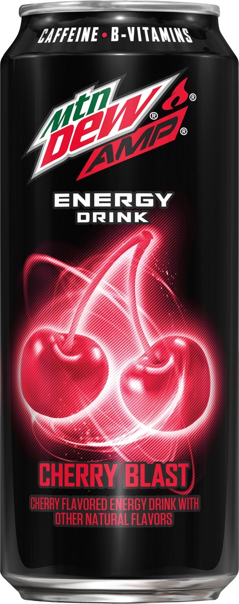 slide 1 of 4, Mountain Dew Amp Cherry Blast Energy Drink - 16 oz, 16 fl oz