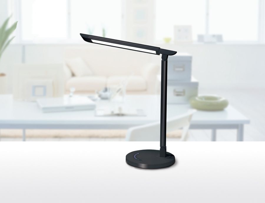 slide 4 of 6, Realspace Led Desk Lamp With Usb Port, 15-13/16''H, Black, 1 ct