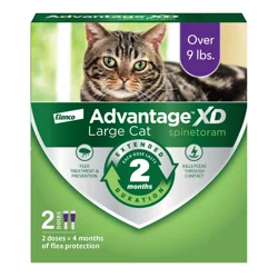 Advantage XD Large Cat Flea Prevention & Treatment For Cats over 9lbs. 2-Topical Doses, 4-Months Coverage