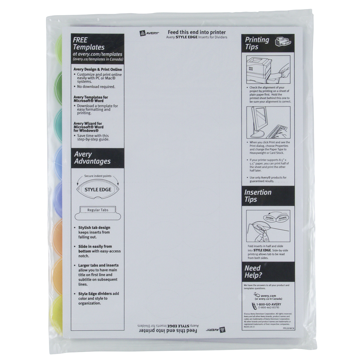 slide 2 of 2, Avery Advantage Style Edge Insertable Plastic Dividers, 8 ct