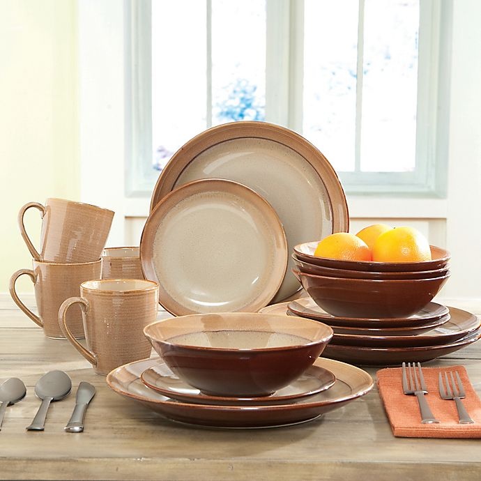 slide 2 of 2, Sango Roma Caramel Dinnerware Set, 16 ct