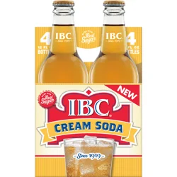 IBC Cream Soda Made with Sugar, 12 fl oz glass bottles, 4 pack