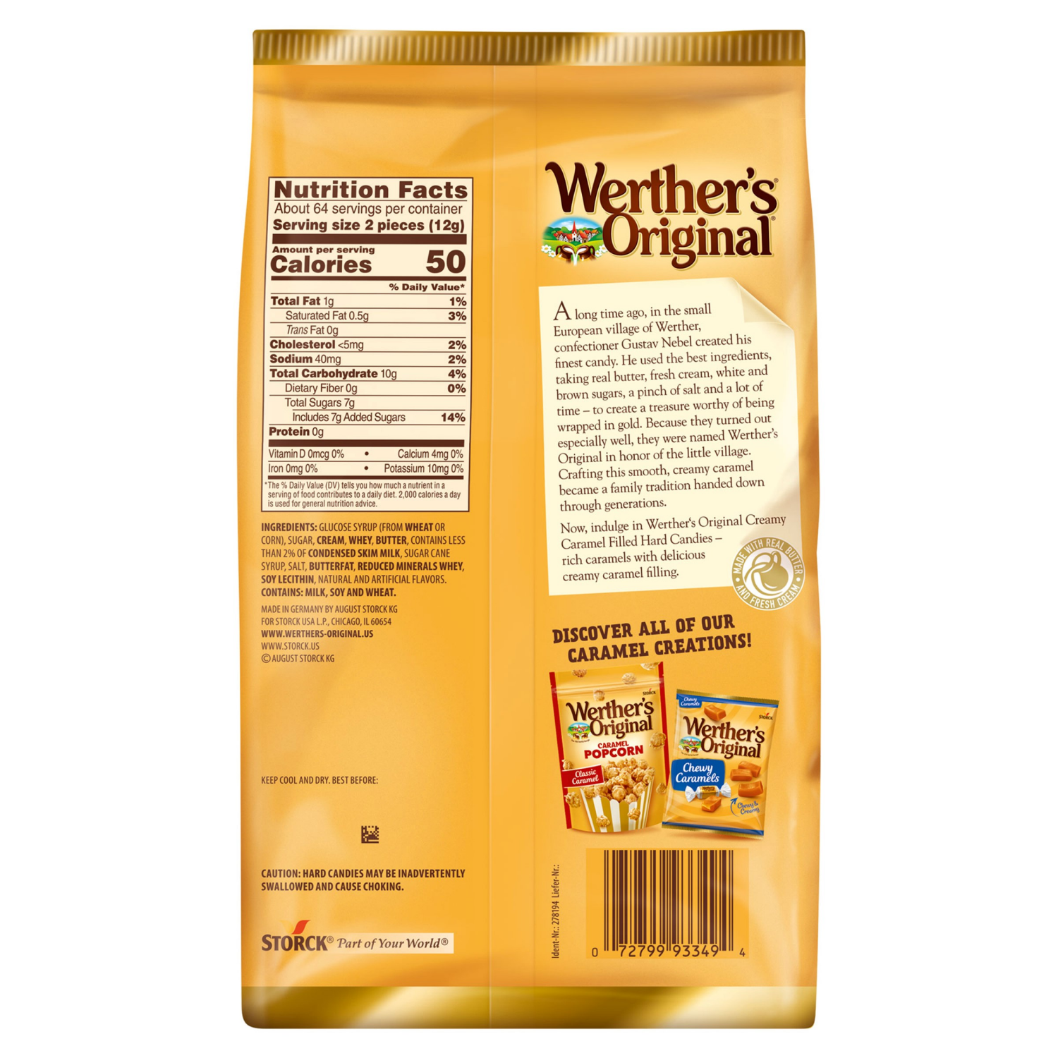 slide 2 of 2, Storck Werther's Original Creamy Caramel Filled Hard Candies - 27 oz, 27 oz